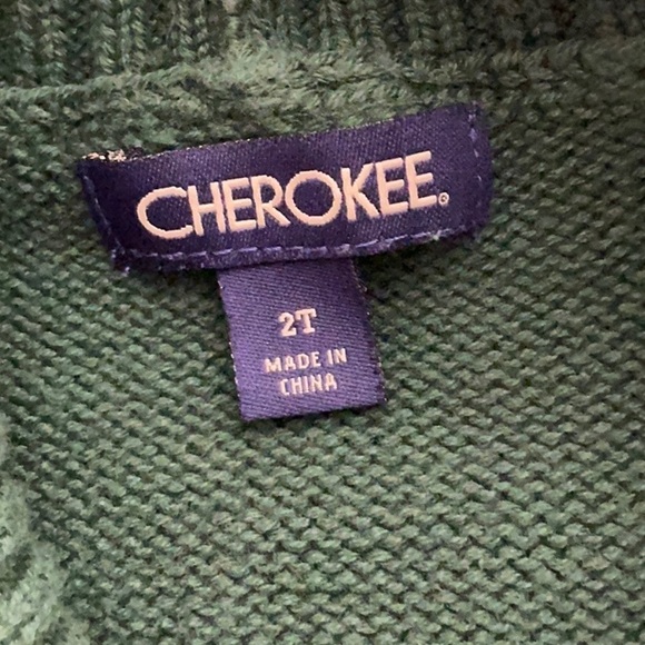 Cherokee Green Knit Cardigan with Moose Design - Picture 4 of 6
